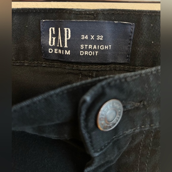 GAP Denim Men’s Black Khaki Straight Pants Regular Pants - Size 34X32 - Picture 4 of 6
